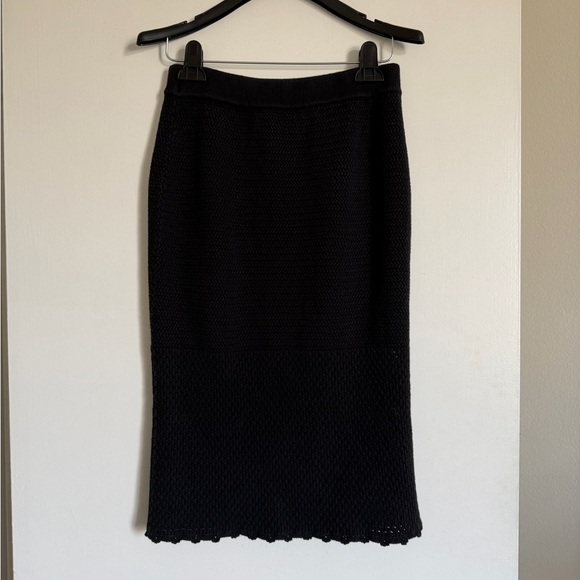 Wilfred Dresses & Skirts - Aritzia Wilfred Black Boho Cotton Crochet Midi Skirt size Medium EUC